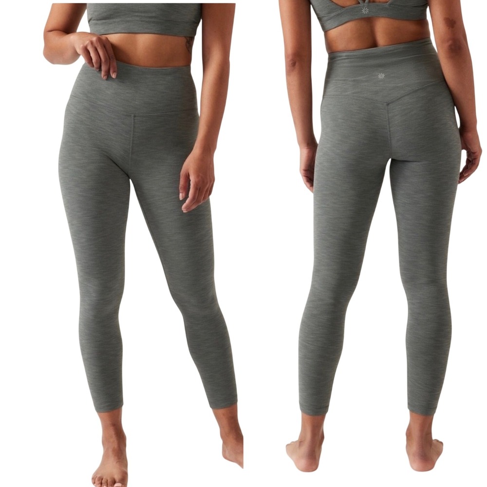 Athleta Ultra High Rise Elation 7/8 Tight‎ Heathered Grey Leggings Sz Large Tall